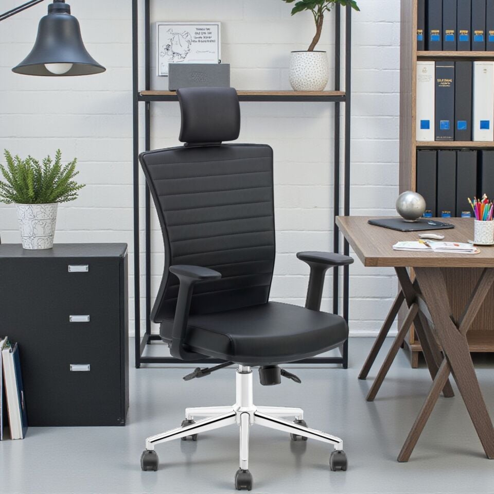 Harmony Makam Koltuğu (Deri Kaplama-Krom Ayak)