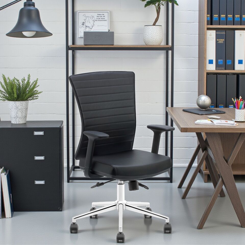 Harmony Çalışma Koltuğu (Deri Kaplama-Krom Ayak)