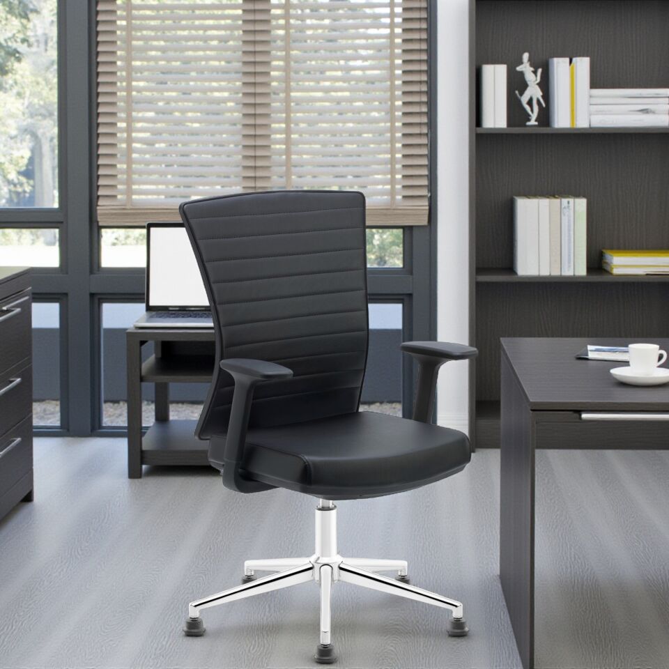 Harmony Misafir Koltuğu (Deri Kaplama-Krom Yıldız Ayak)