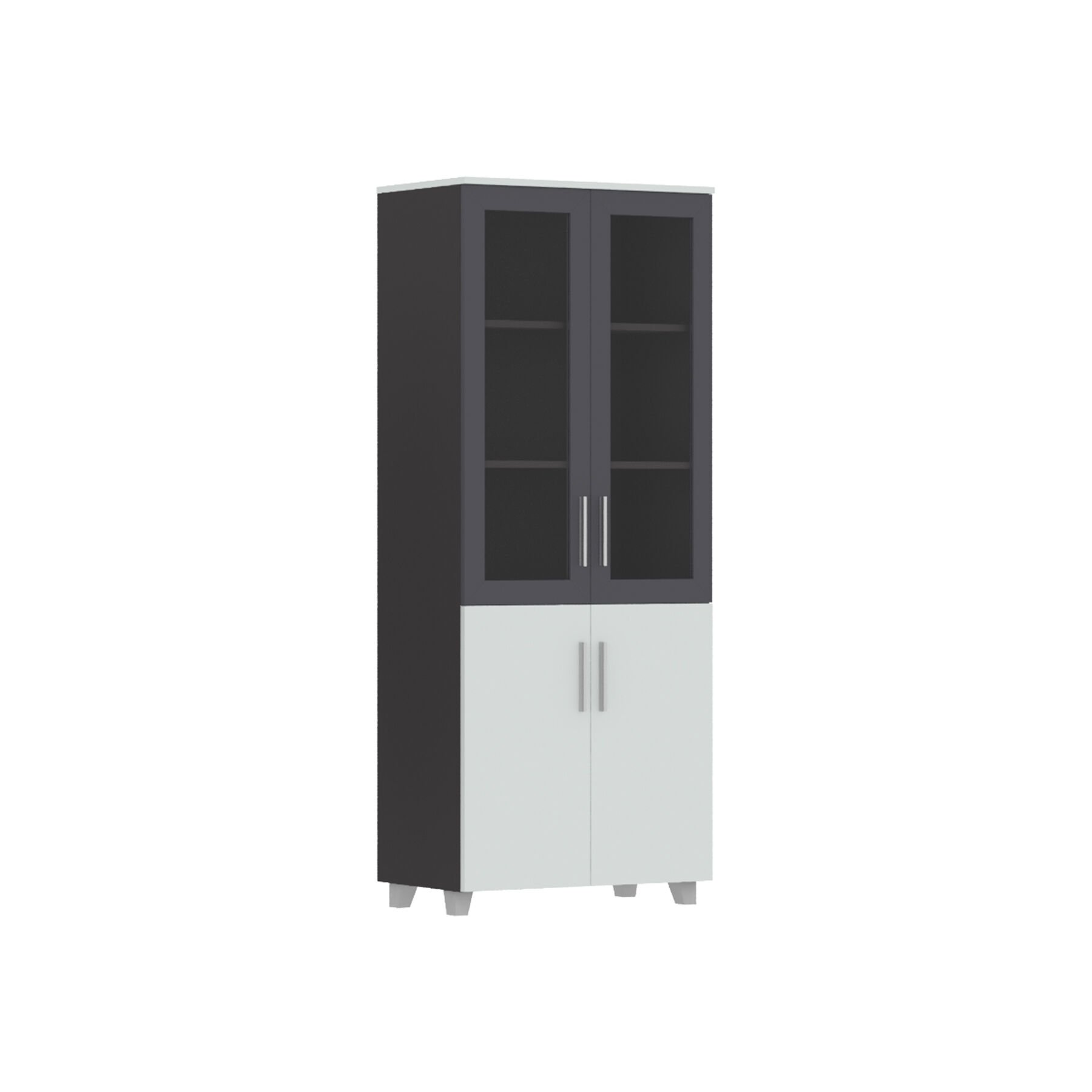 Kilitli Yarım Cam Kapaklı Dolap (190cm)