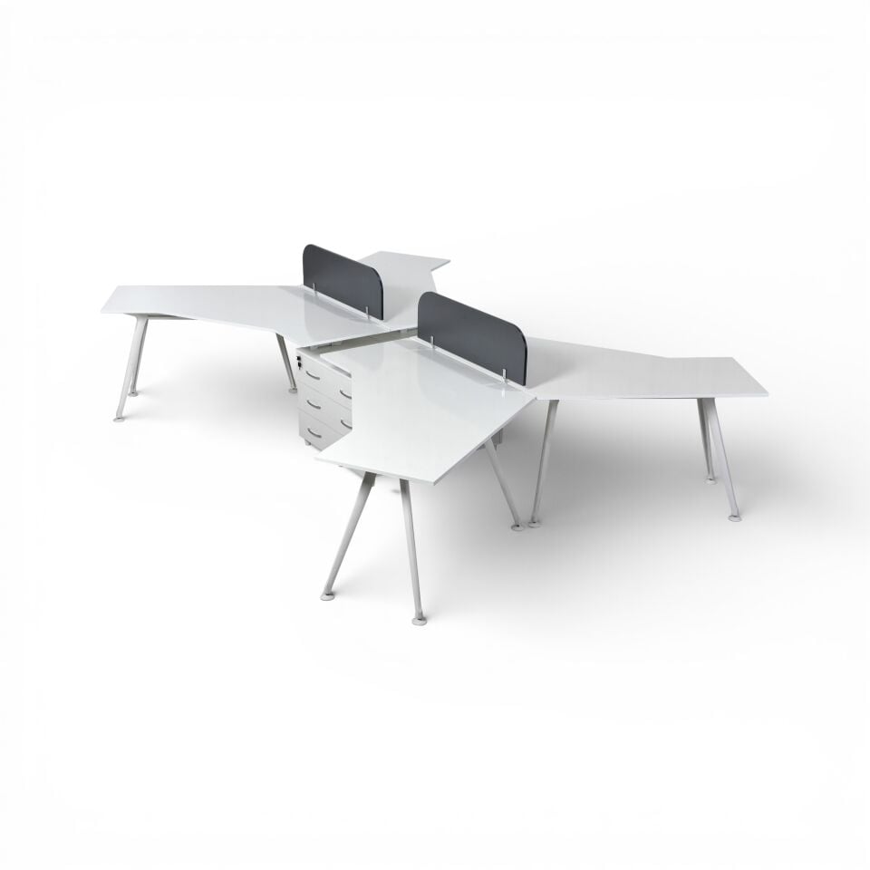 Inter 4'lü Workstation Beyaz